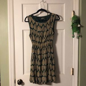 Foliage Print Short Dress